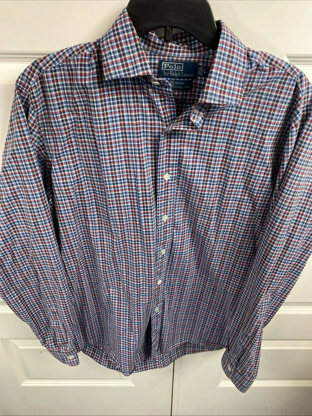 Polo Ralph Lauren Westerton Fine Two Ply 100 Large Plaid Vintage Preppy Shirt